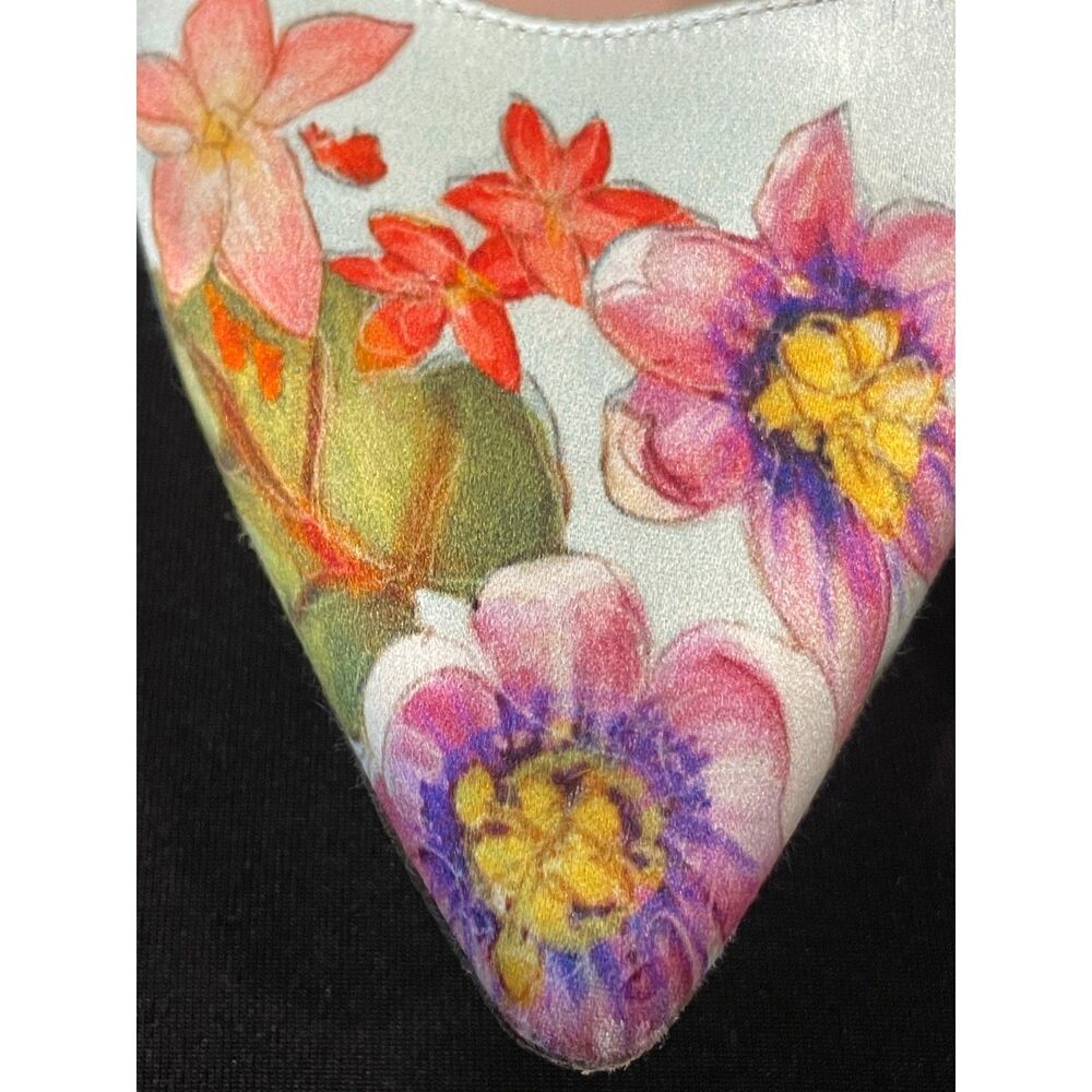 ~ Palter DeLiso 39 Monet Floral Silk Pump 8.5 Italy Italian Heels Stiletto wear
